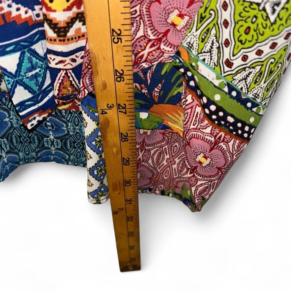 Cynthia Rowley Multicolor Patchwork Button Down S… - image 4